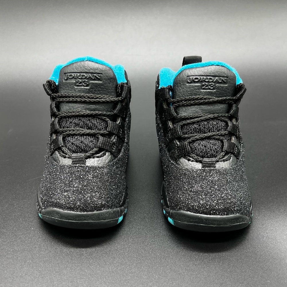 Jordan Air Jordan 10 unisex High Top Athletic Sneakers custom glitter US 4C - Picture 4 of 8